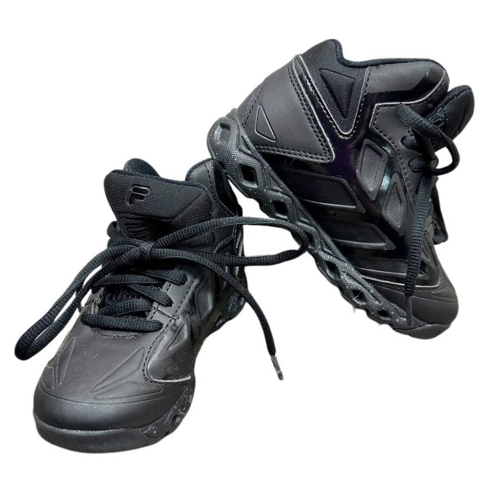 Kids Size 11 FILA Torranado Black High Tops Basketball Shoes